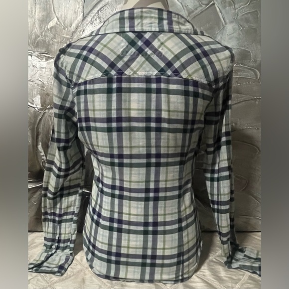 Aeropostale Green & Purple Y2K Western Long Sleeve Flannel Button Up Shirt~Sz S - Picture 16 of 16